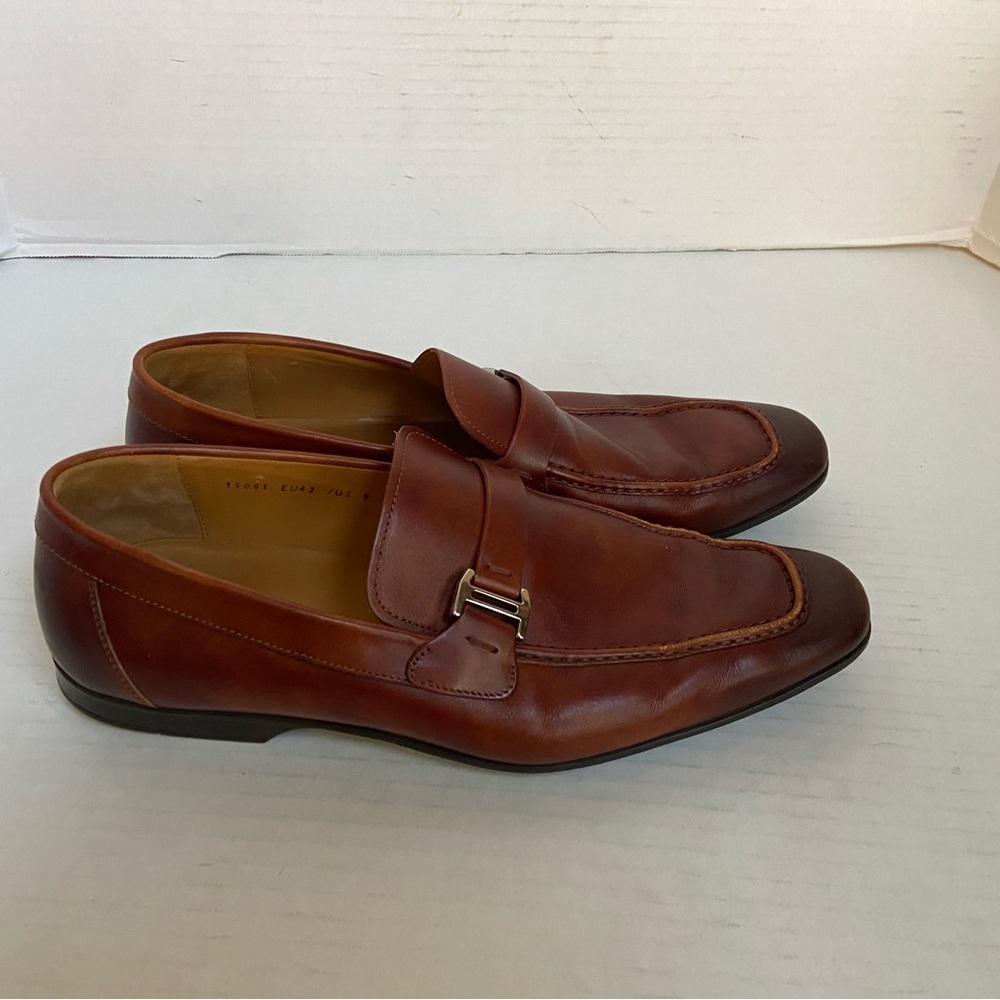 Magnanni Loafer Driving Shoe Slip On Leather Brown Tan Mens Chocolate Size 9
